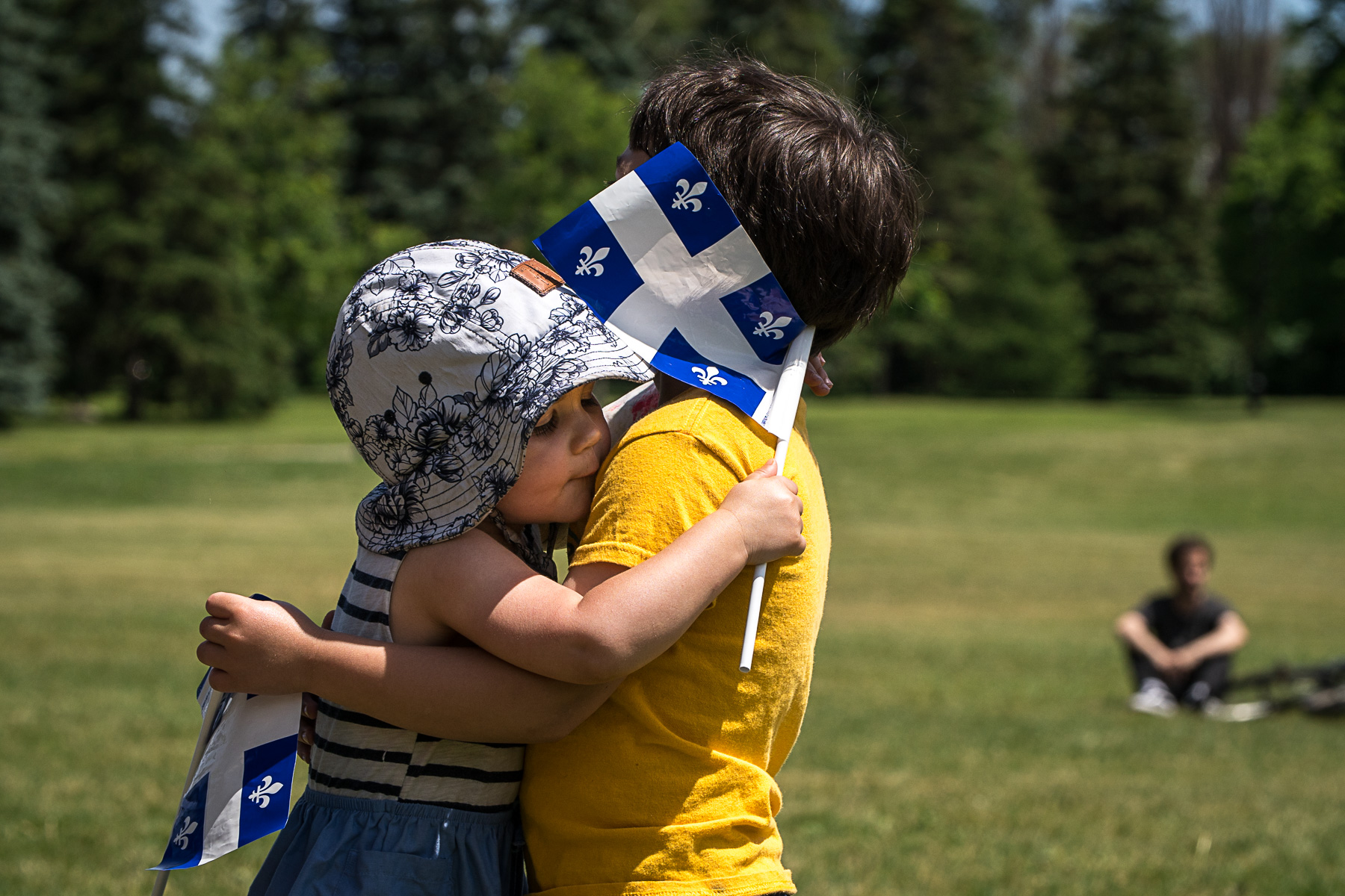 Une scène de rapprochement festif à la Fête nationale au parc Ahuntsic en 2019