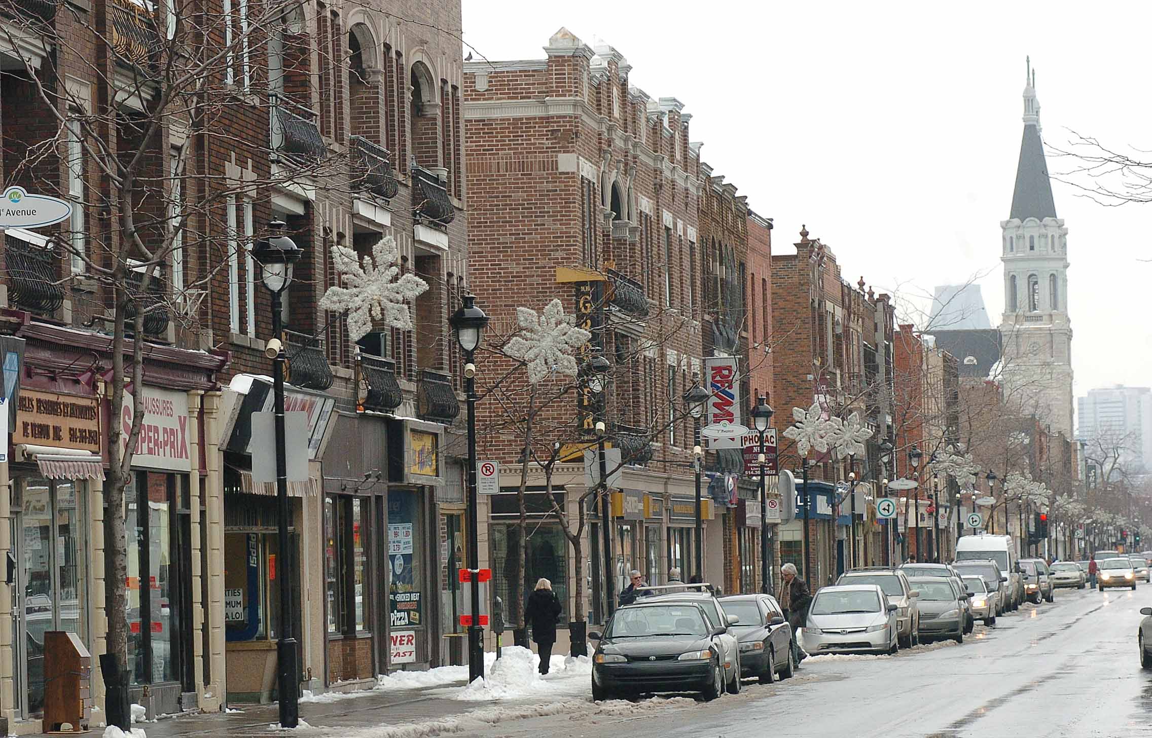 La rue Wellington en hiver.