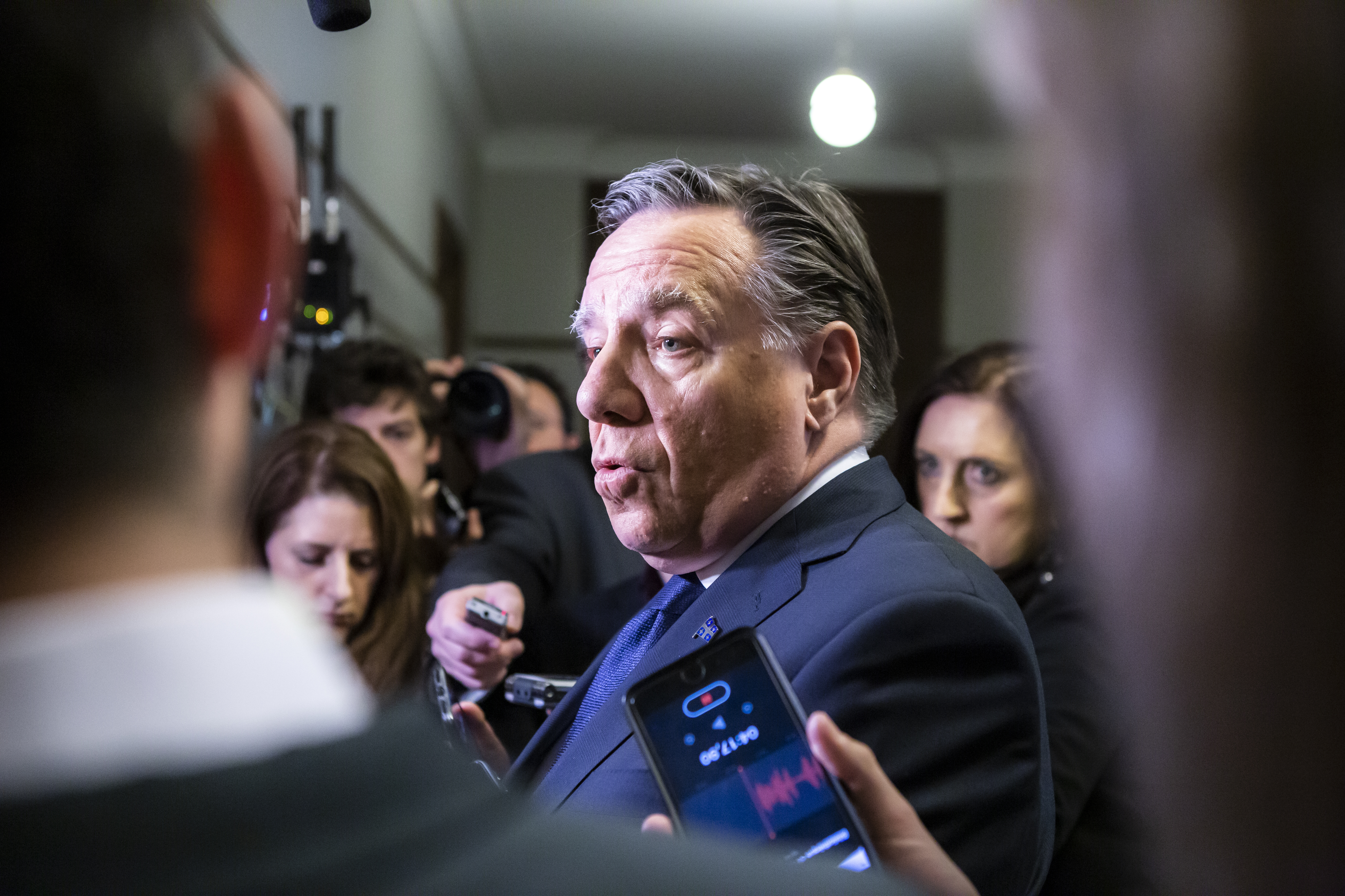 Le premier ministre François Legault lors de point de presse à l'Assemblée nationale