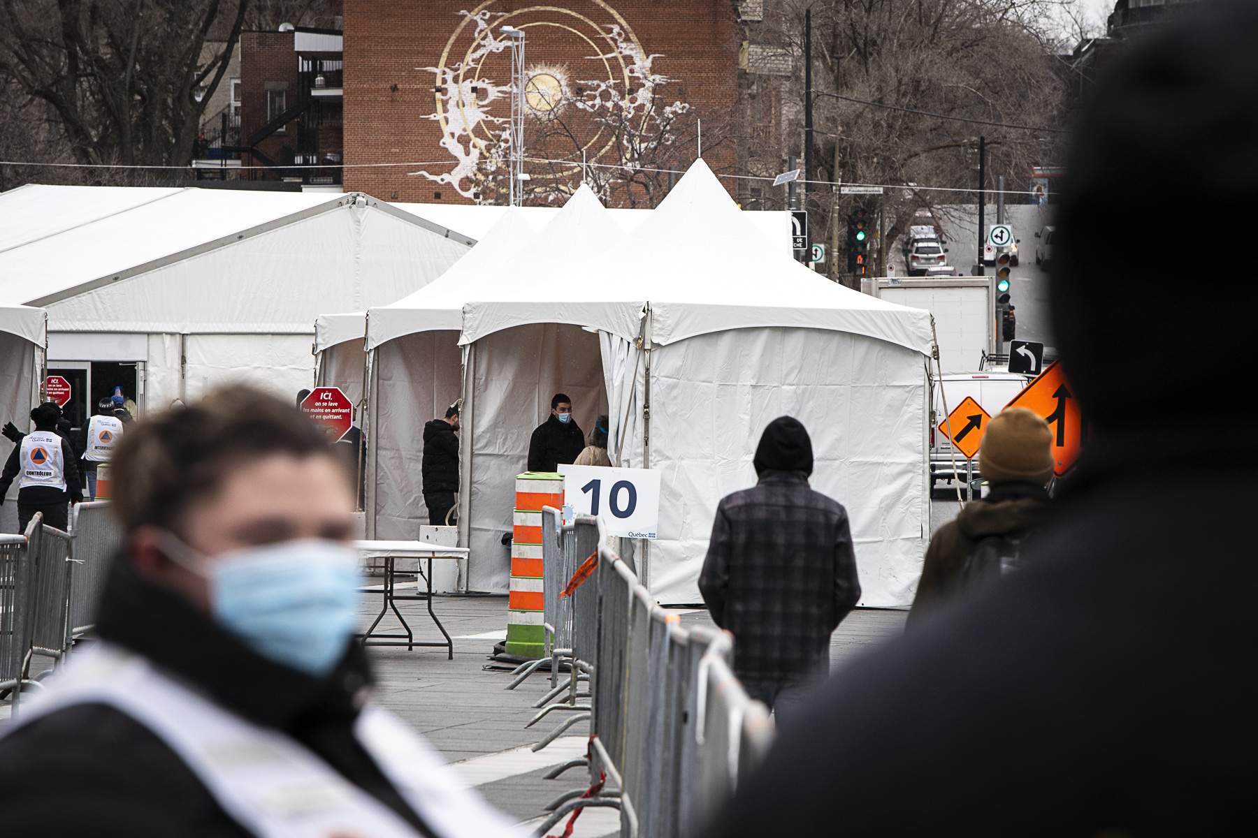 Une clinique de tests du coronavirus à Montréal