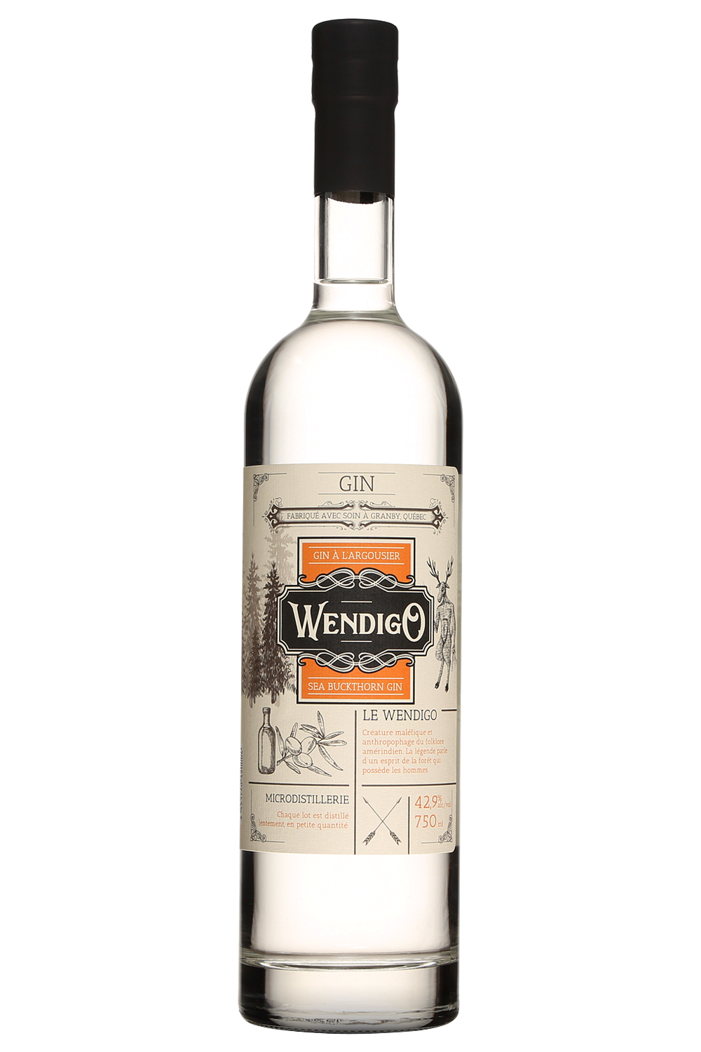 Bouteille de gin Wendigo