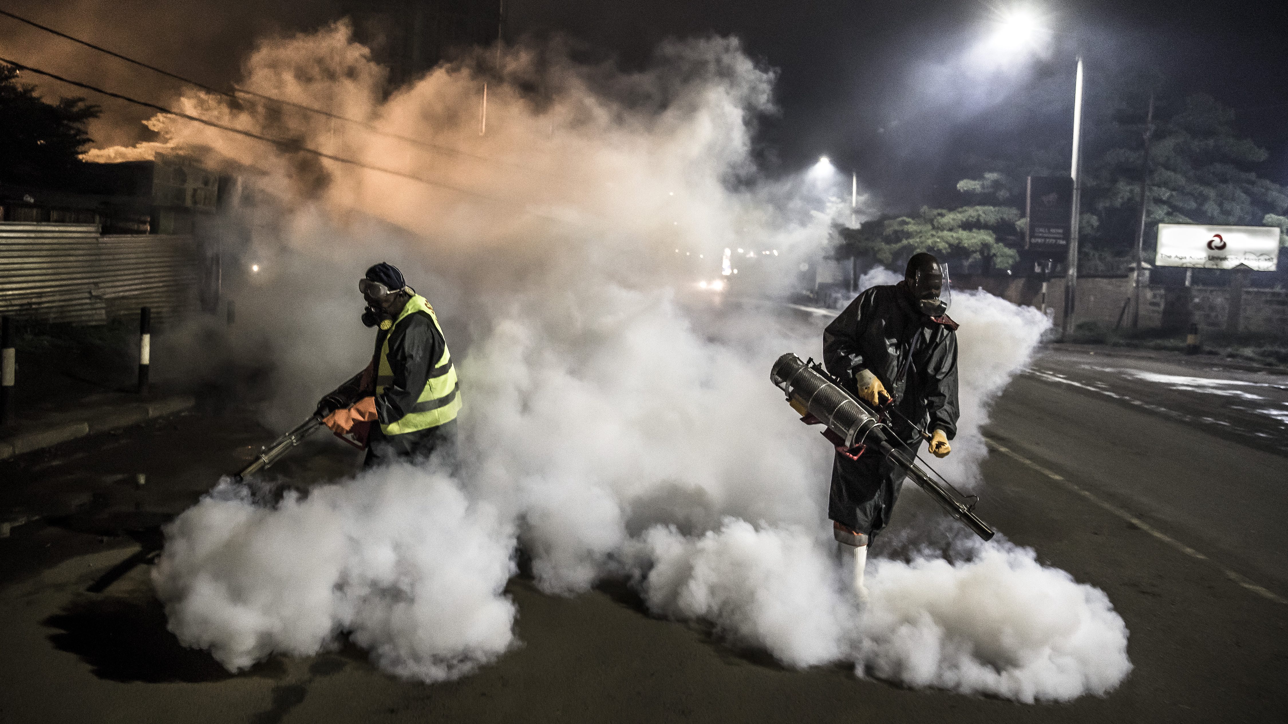 désinfectant rues OMS fumigé