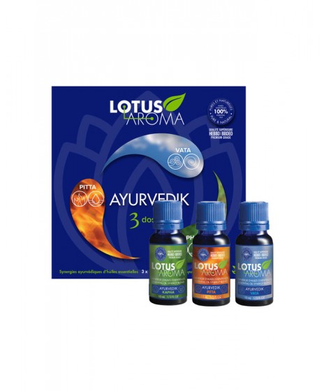 Trois bouteilles d'huiles essentielles