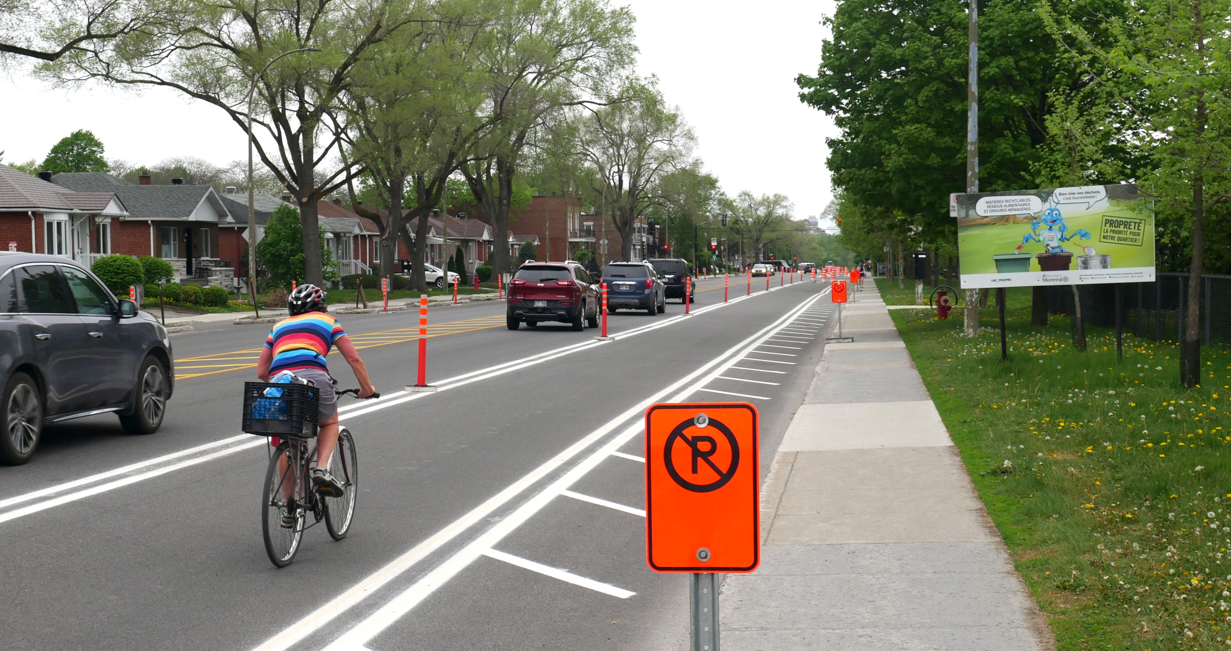 Piste cyclable sur Christophe-Colomb
