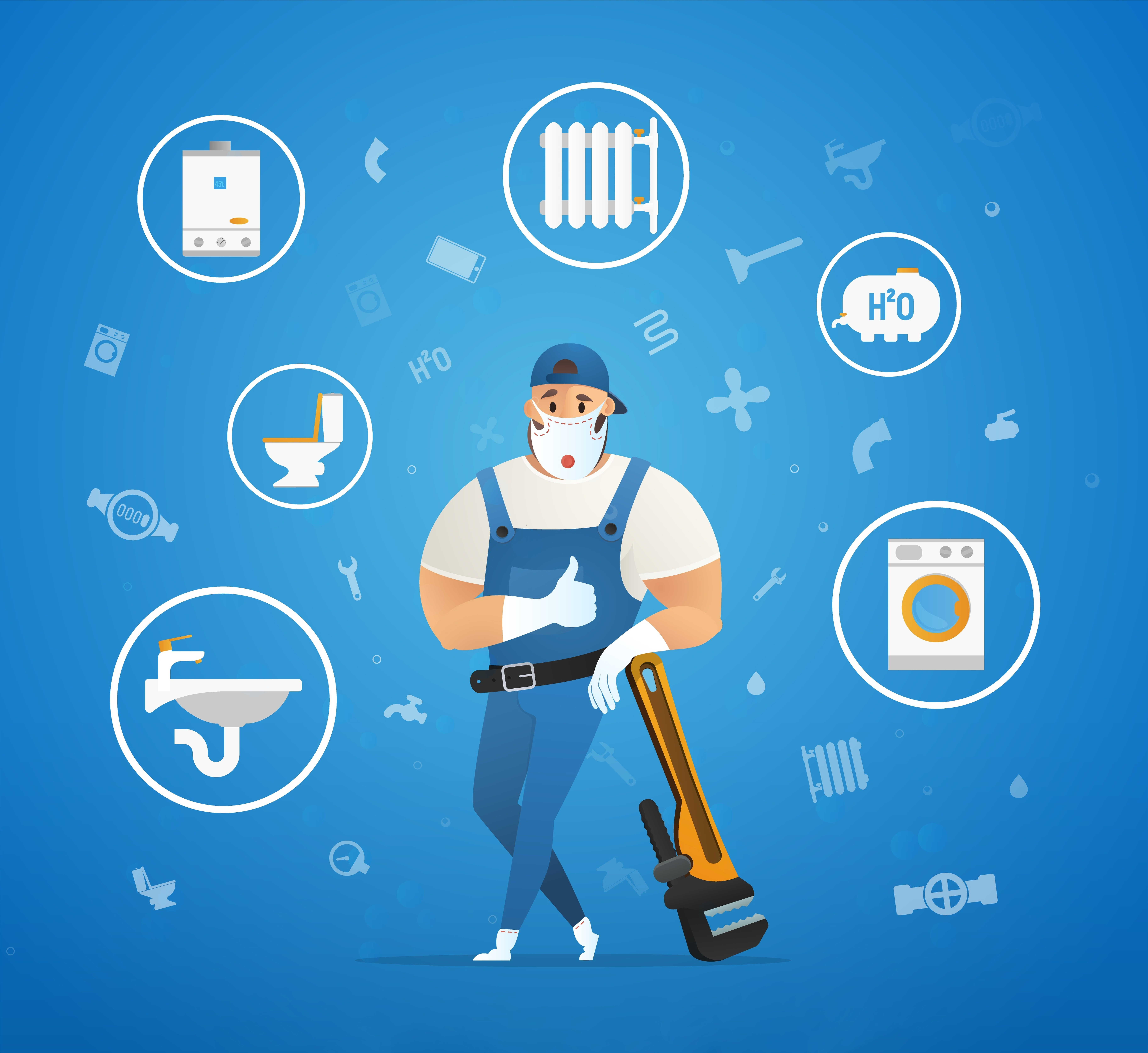 illustration d'un ouvrier masqué