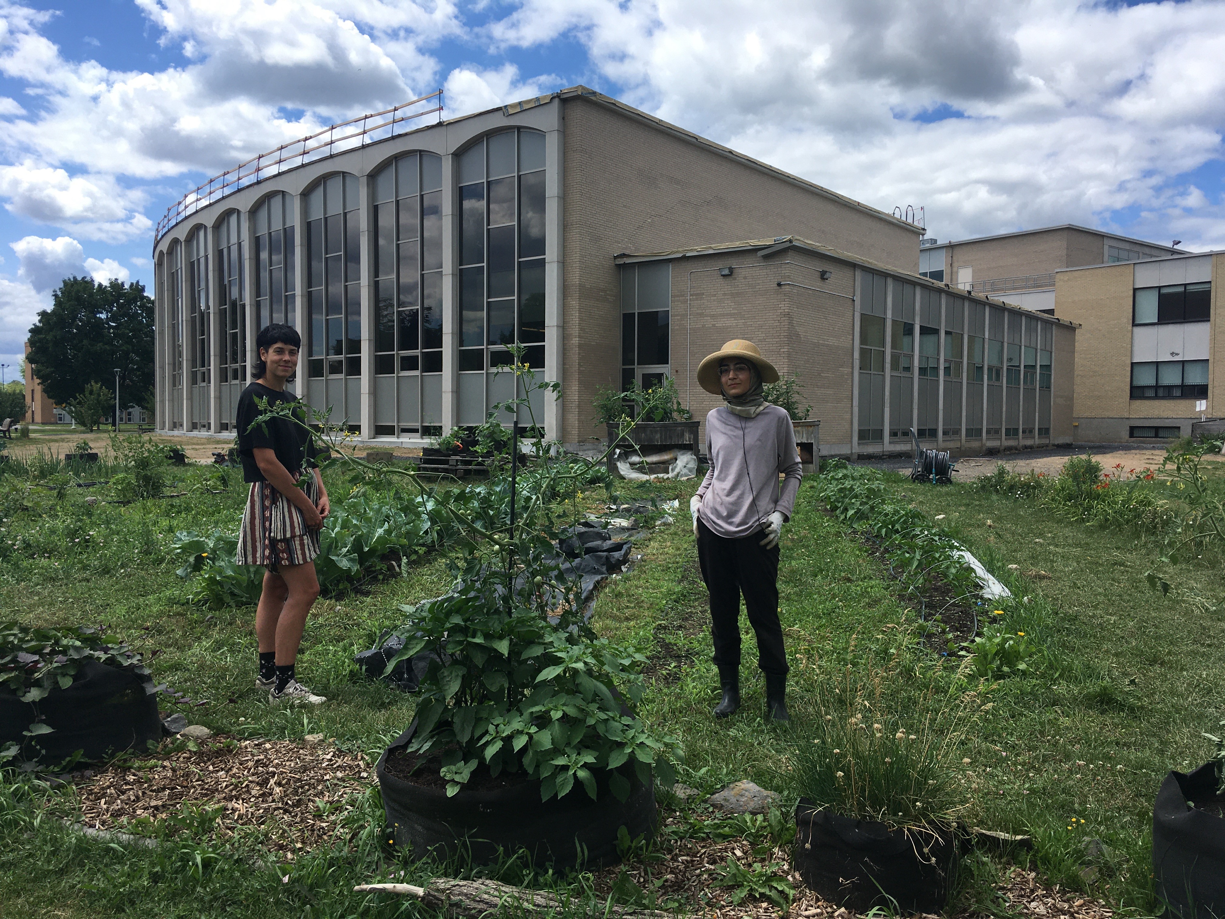 Chloé St-Laurent et Zaynab Mortada s’occupent du maraîchage cet été.