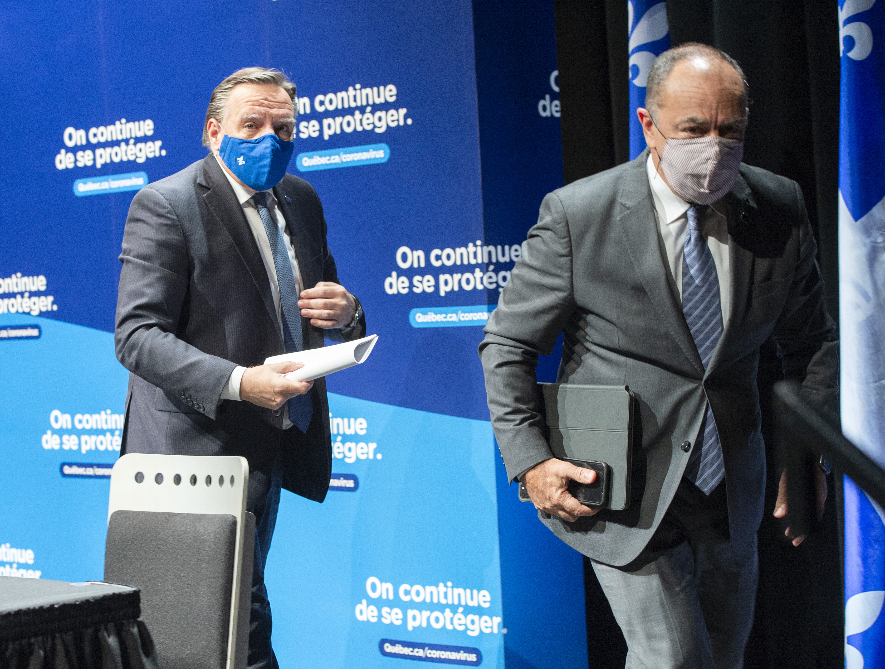 Le premier ministre François Legault et son ministre de la Santé, Christian Dubé