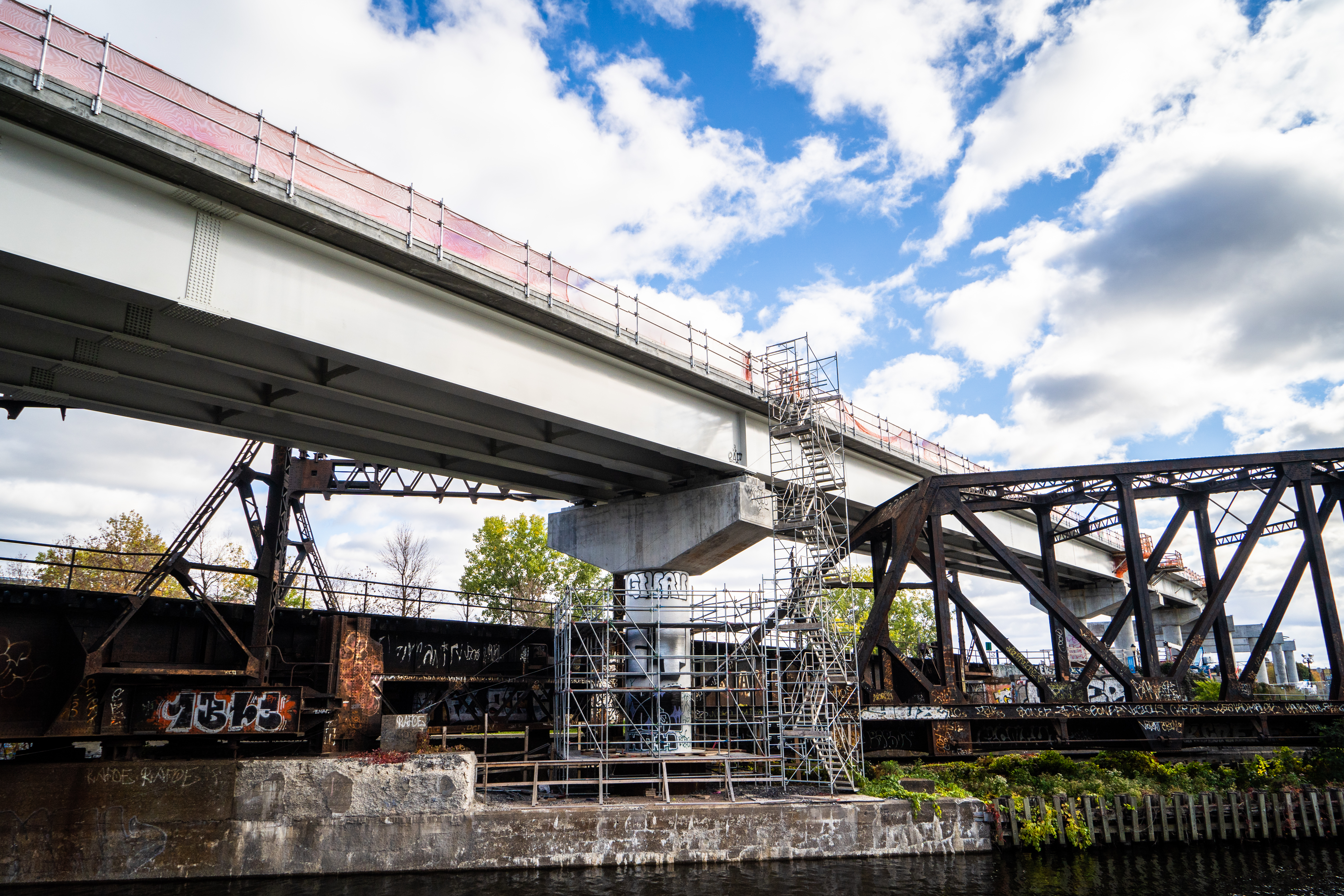 Les travaux du REM sont en cours dans le quartier Griffintown.