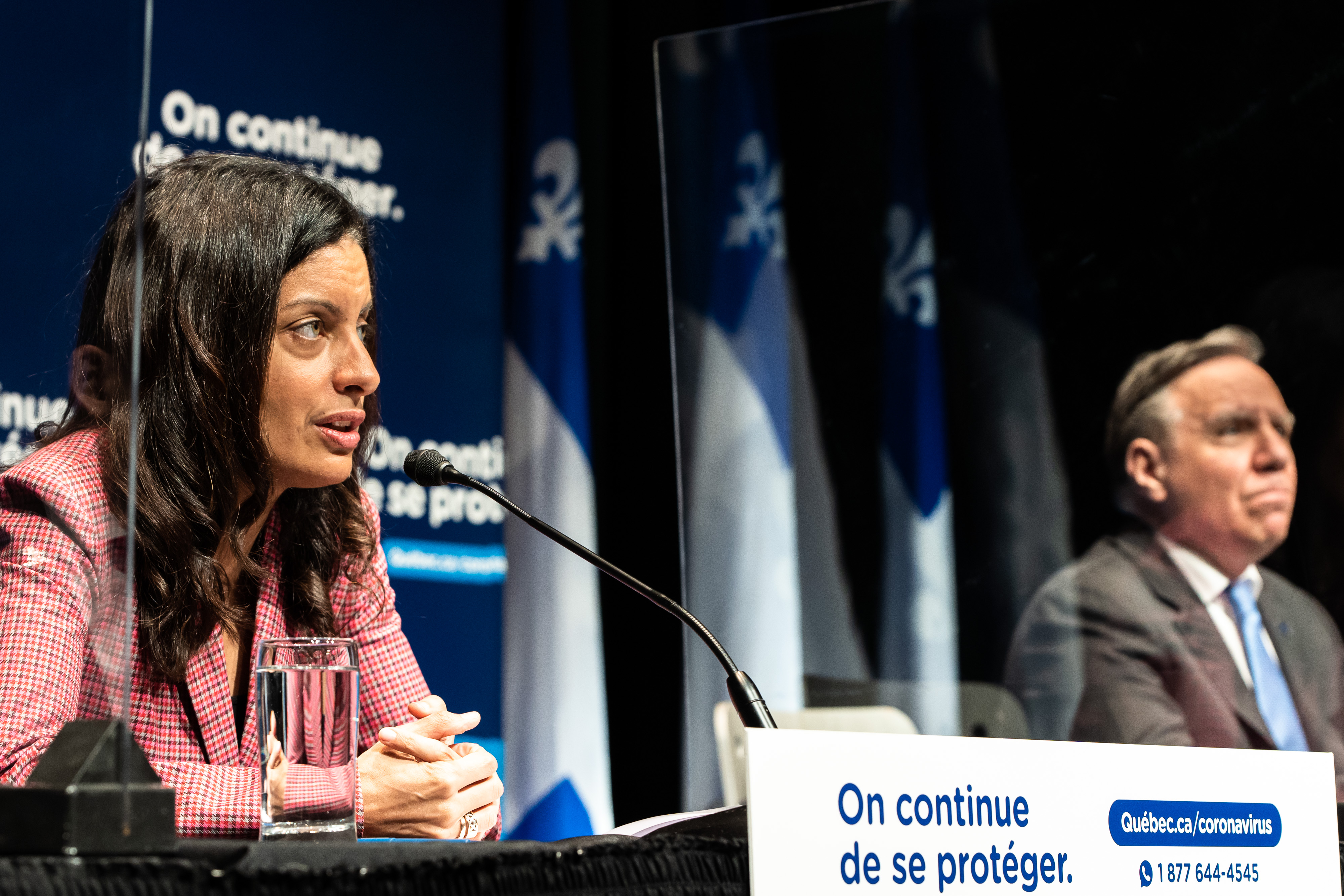 La cheffe du PLQ, Dominique Anglade, et le premier ministre du Québec, François Legault