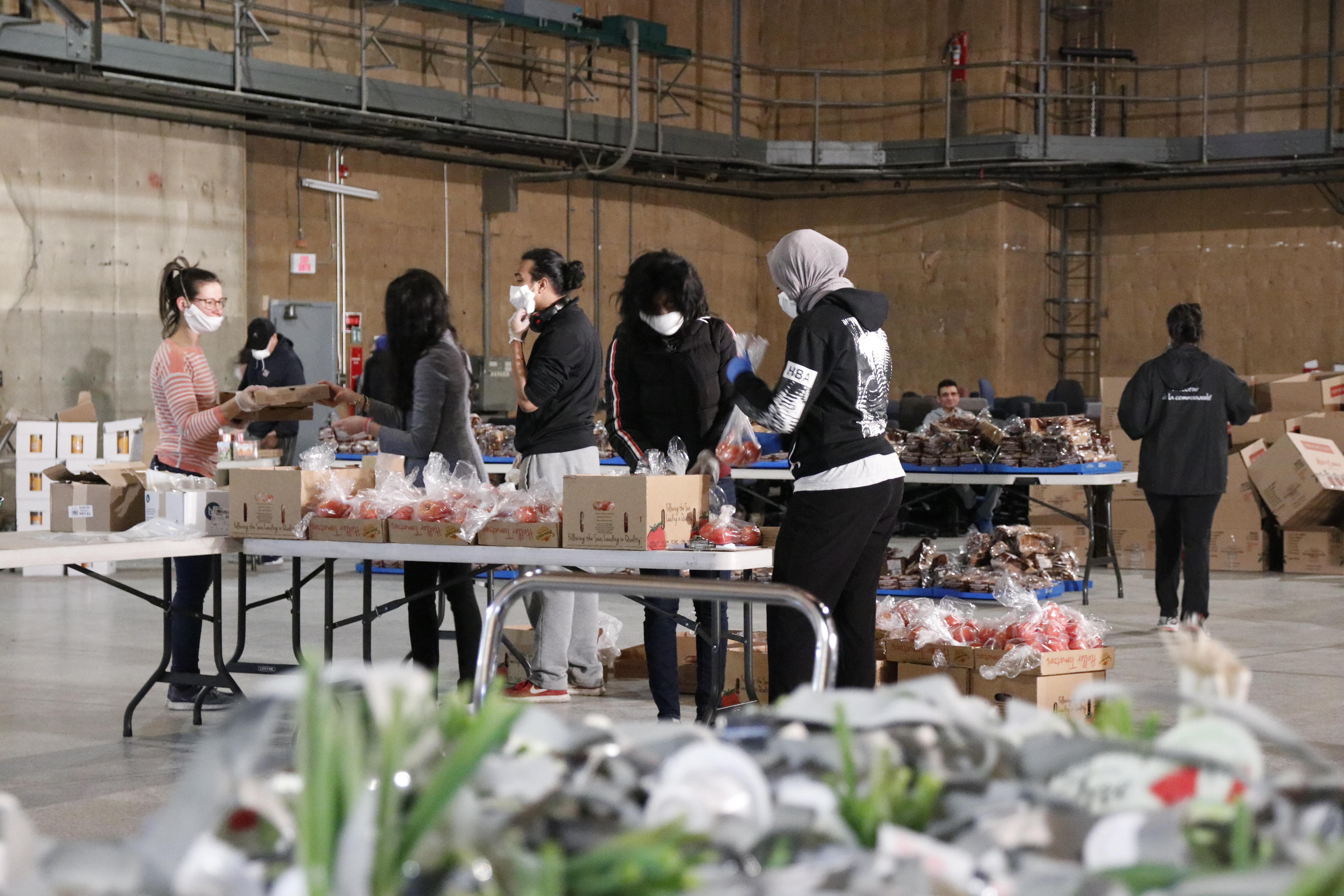 La banque alimentaire du Centre communautaire Bon courage plus tôt cette année