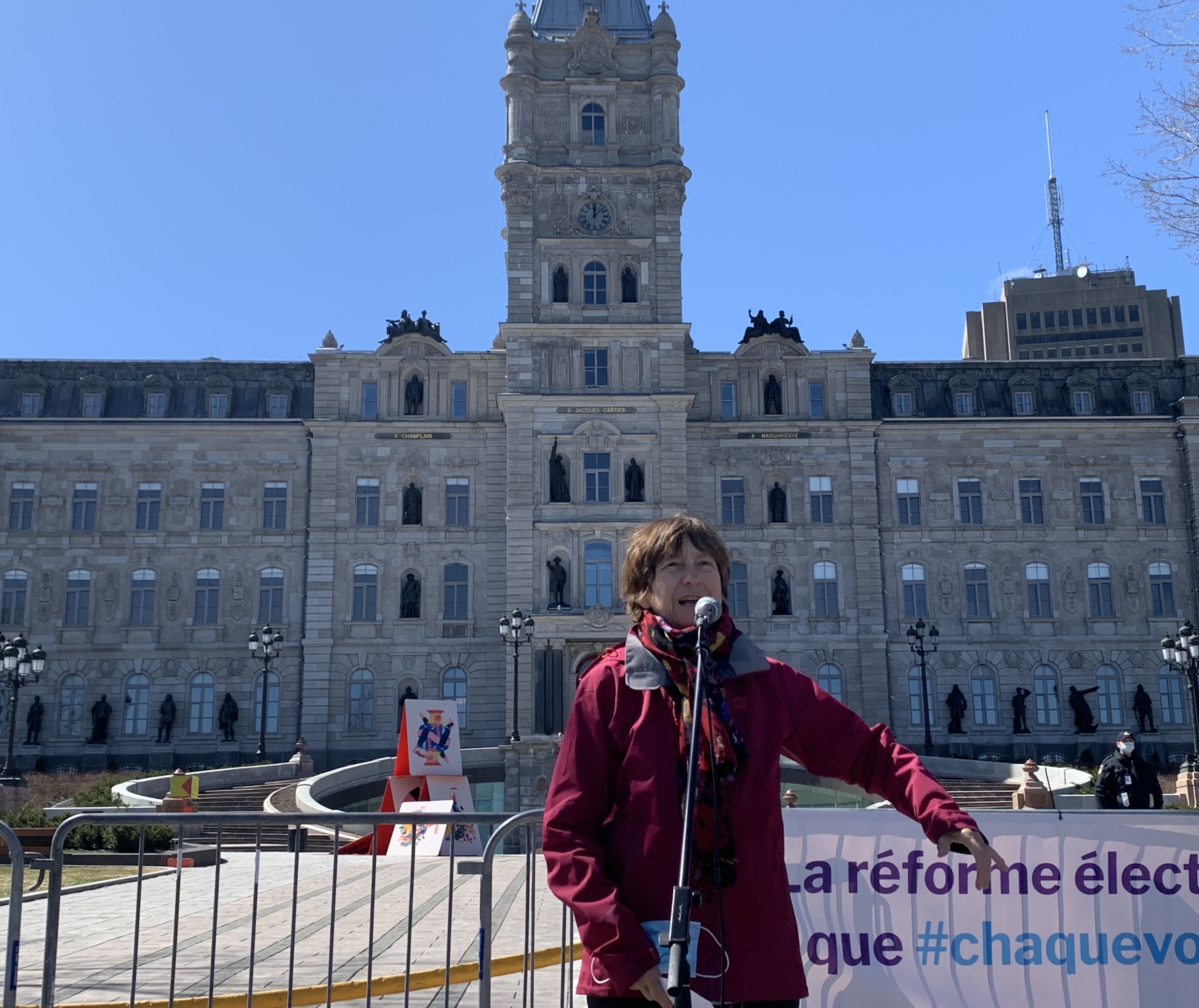La vice-présidente du Mouvement démocratie nouvelle et ex-députée de Québec solidaire, Françoise David