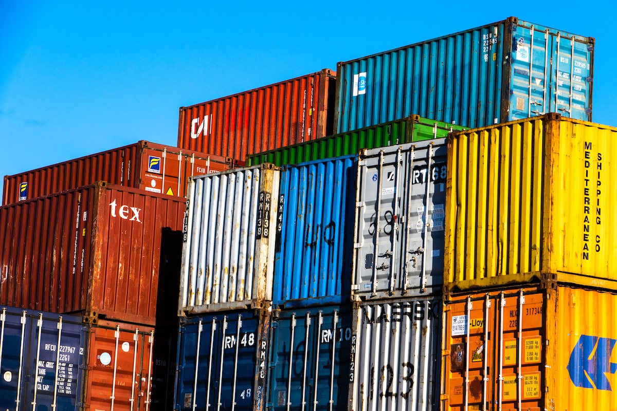 Des conteneurs à la gare de triage de Pointe-Saint-Charles