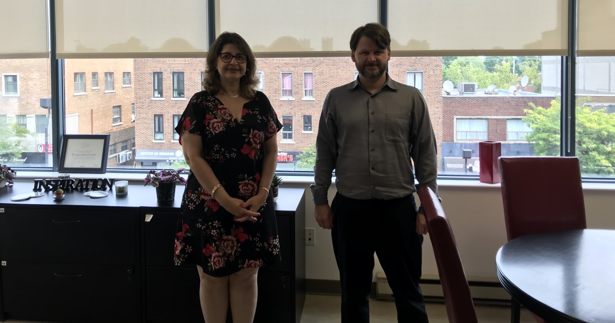 De gauche à droite, Nisrin Al Yahya et Jocelyn Chouinard, directrice général et directeur adjoint du CARI St-Laurent.