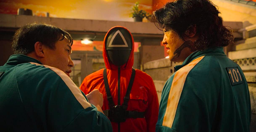 Trois personnages de la série Netflix «Squid Game»