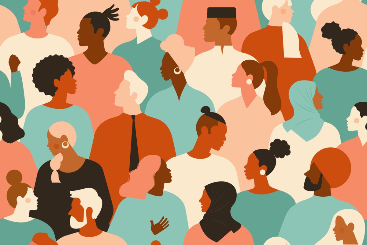 graphisme groupe de personne diversifiée communauté
