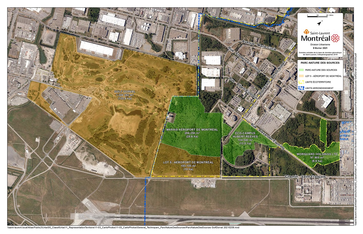 Le plan du parc écologique des Sources