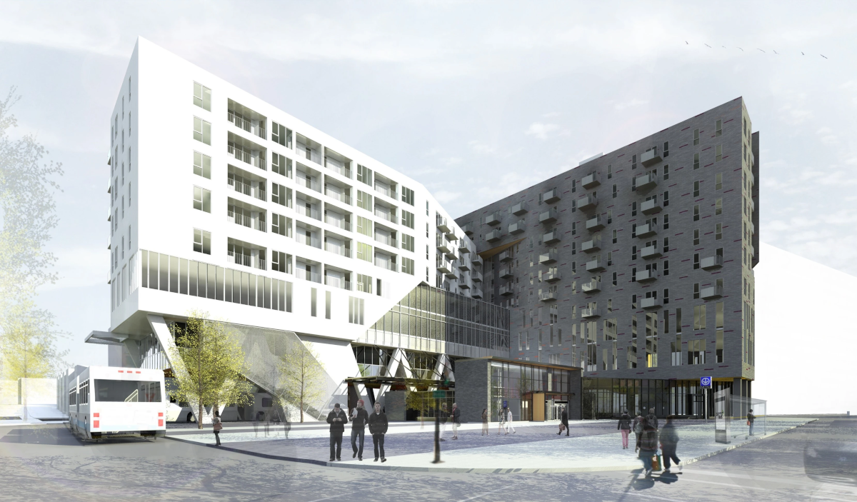 Un aperçu du futur projet Îlot Rosemont, situé au-dessus de la station.