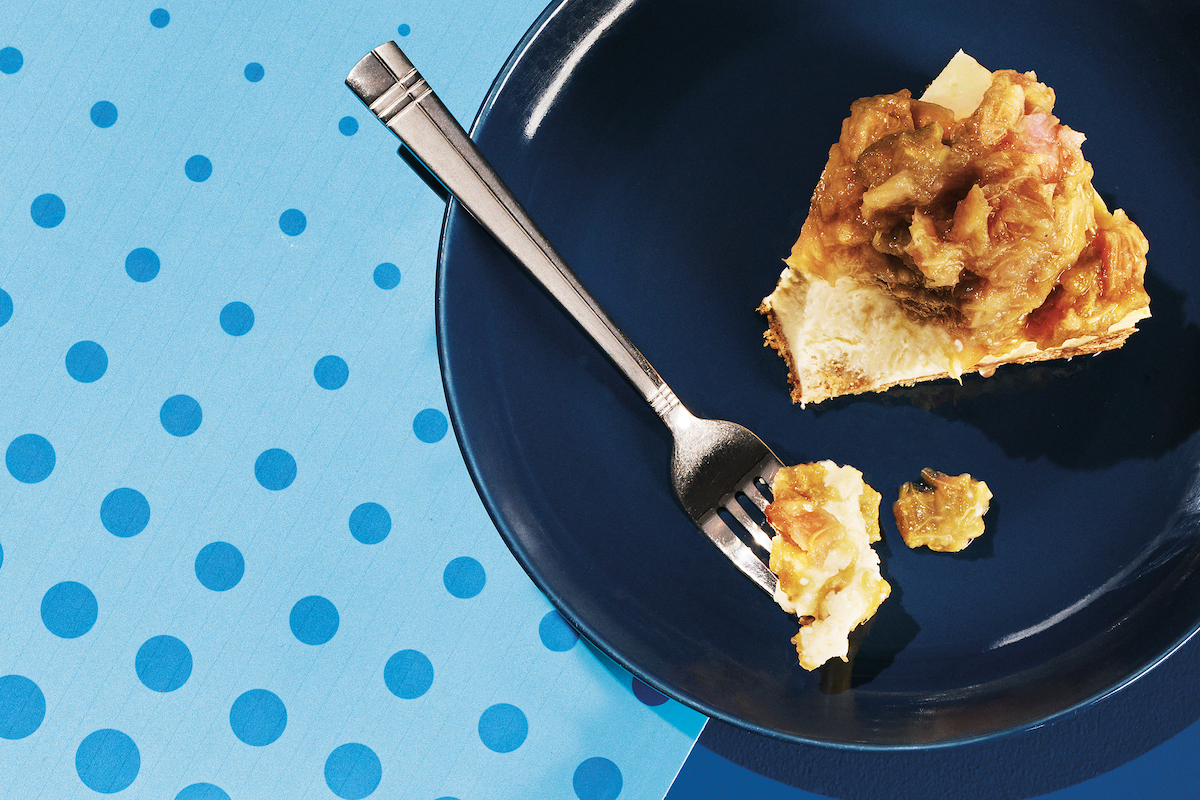 Cheesecake à la rhubarbe de Crémy