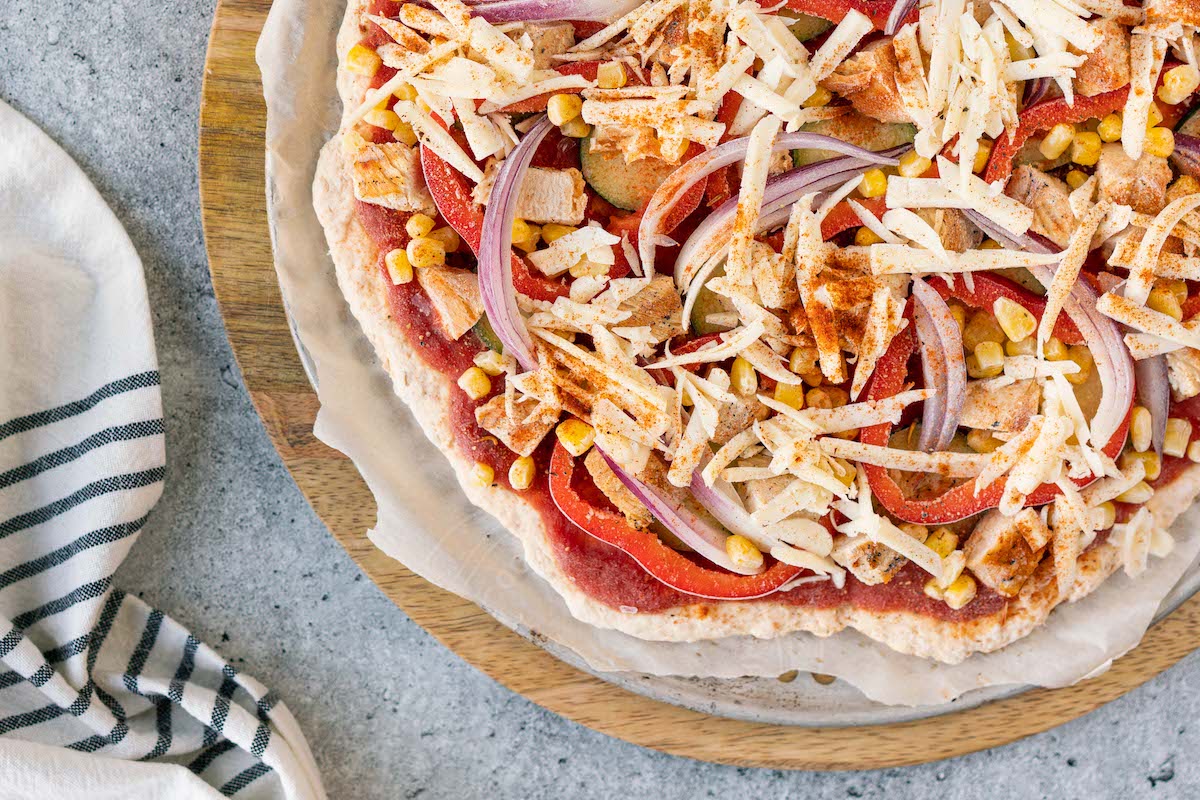 Pizza surgelée au poulet cajun