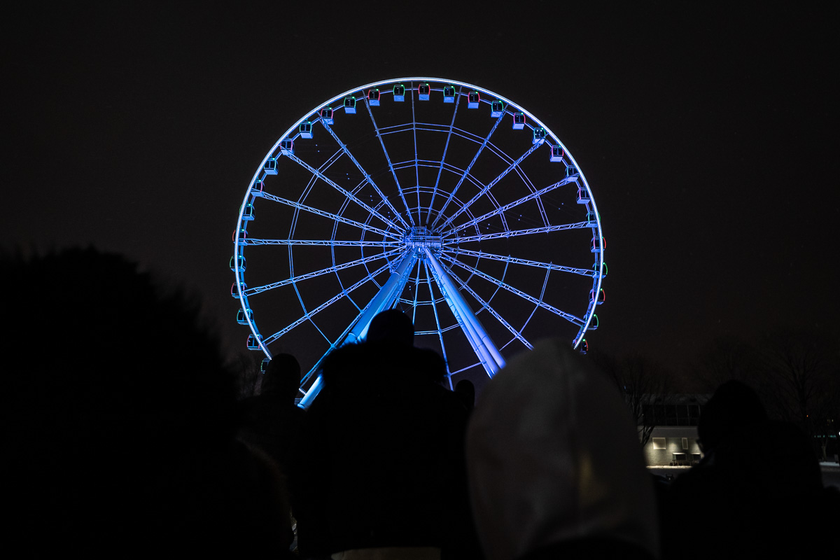 La Grande Roue lors d'une veillée en hommage à Riley Valcin, en janvier.