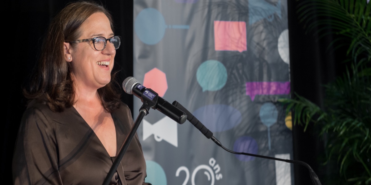 La présidente de l'OCPM, Isabelle Beaulieu lors du 20eme anniversaire de l'OCPM.
