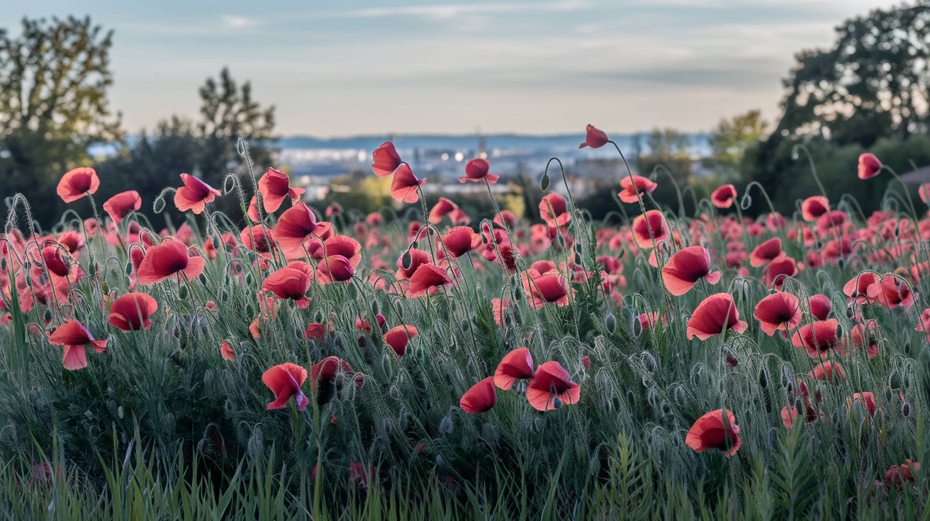 Image générée par l'IA montrant un champ de coquelicots