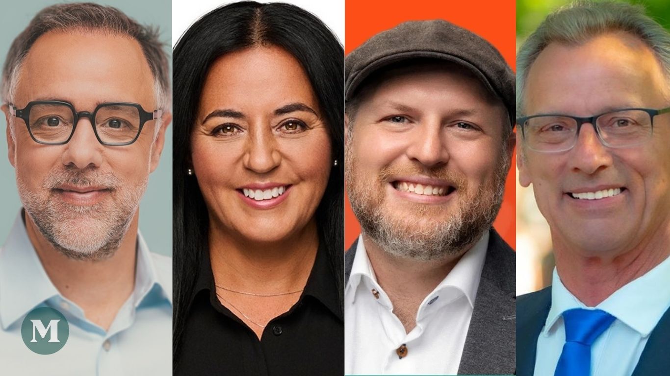 Montage affichant les photos de candidats de Luc Rabouin, Soraya Martinez Ferrada, Craig Sauvé et Gilbert Thibodeau.
