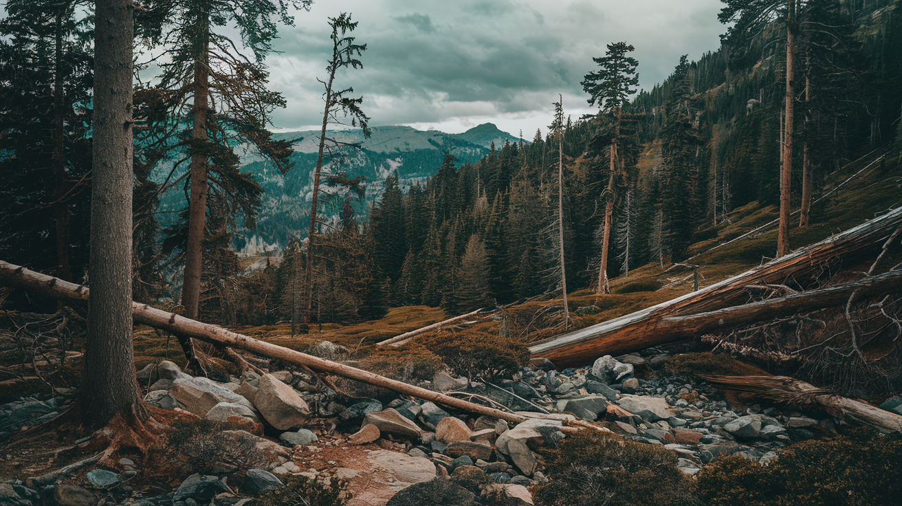 Une forêt où il y a eu une coupe forestière