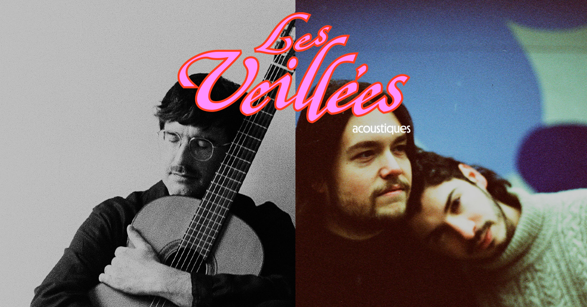 Montage pour la série Les Veillées de la Place des Arts montrant les visages de Corail et Joseph Marchand.