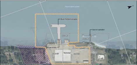 Carte du projet de terminal portuaire de QSL à Sorel-Tracy.